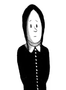 Wednesday Addams cartoon figur